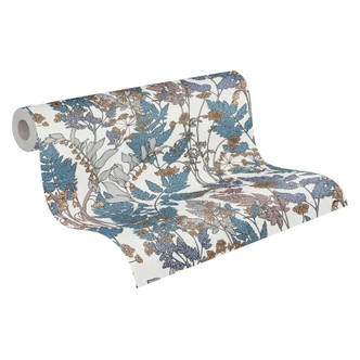 Architects Paper Vliestapete Floral Impression Blumentapete floral blau, creme, beige, gelb, grau 