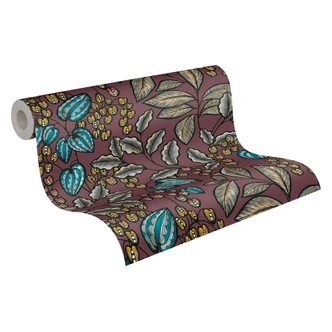 Architects Paper Vliestapete Floral Impression Blumentapete floral rot, beige, blau, gelb, schwarz 