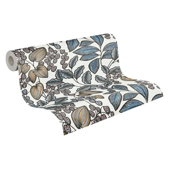 Architects Paper Vliestapete Floral Impression Blumentapete floral blau, weiß, gelb, schwarz 