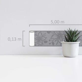 A.S. Création Bordüre Only Borders mit Blumen grau, weiß 