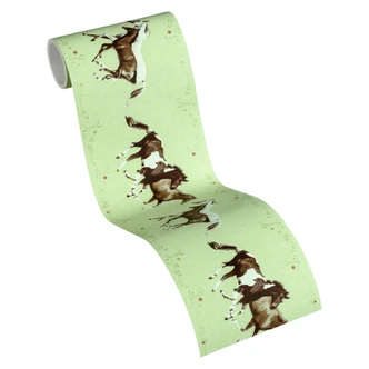 A.S. Création Little Stars Papier peint avec des animaux - Papier peint enfant Vert, Brun 