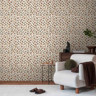 Papier peint léopard beige noir marron - Animal Print - Papier peint intissé moderne 