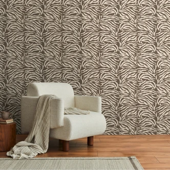 Zebra wallpaper brown beige - Animal Print Patterned Wallpaper - non-woven wallpaper safari look 
