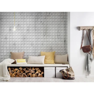 Architects Paper Papier peint photo Atelier 47 Square Wood gris, blanc, noir 