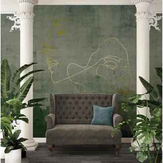 Fototapete Atelier 47 Golden Outline Wald - Architects Paper 