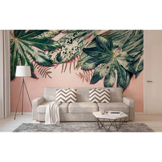 ikke-vævet tapet Blade Variety palmetræer jungle fototapet Designwalls i pink og grøn ikke-vævet tapet Blade Variety palmetræer jungle fototapet Designwalls i pink og grøn