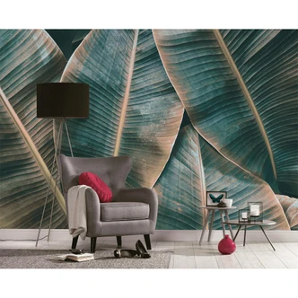 Grønt og brunt fototapet Designwalls non-woven tapet BananaLeaves palmetræer jungle Grønt og brunt fototapet Designwalls non-woven tapet BananaLeaves palmetræer jungle