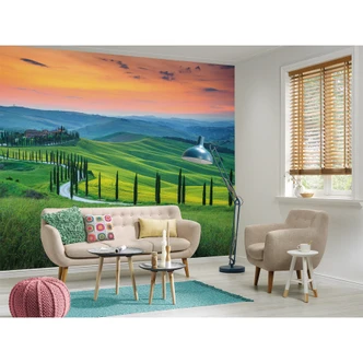 green and orange non-woven wallpaper Designwalls Tuscany Tuscany landscape green and orange non-woven wallpaper Designwalls Tuscany Tuscany landscape
