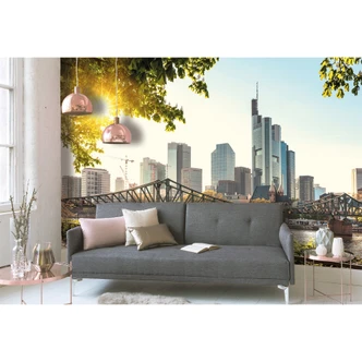 non-woven wallpaper FrankfurtCity photo wallpaper Designwalls in blue and brown  