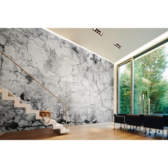 non-woven wallpaper CementCrack photo wallpaper Designwalls in white and grey  