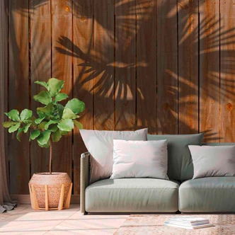 Wallpaper ShadeOfPalm1 beige brown - non-woven wallpaper Designwalls 2 - 2.55 x 3.5 m 