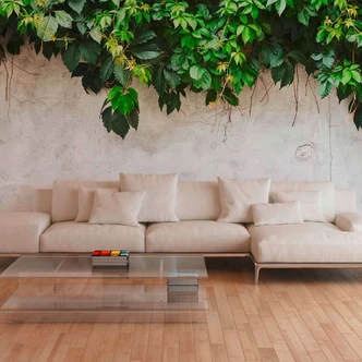 Fototapete Blumen PlantOnWall in grau creme - Vliestapete Designwalls 2 - 2,55 x 3,5 m 