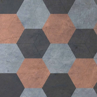 Fototapete Grafische Motive Hexago2 in grau beige - Vliestapete Designwalls 2 - 2,55 x 3,5 m 