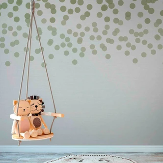 Fototapete Design FallingDots1 in grau grün - Vliestapete Designwalls 2 - 2,55 x 3,5 m 