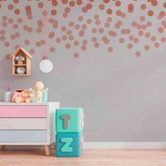 Fototapete Design FallingDots2 in grau rot - Vliestapete Designwalls 2 - 2,55 x 3,5 m 