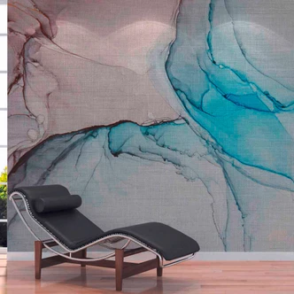 Fototapete Design MarbleBlue in grau blau - Vliestapete Designwalls 2 - 2,55 x 3,5 m 