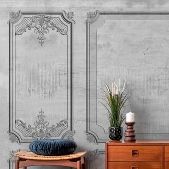 Architecture WallPaneling1 wallpaper in grey - non-woven wallpaper Designwalls 2 - 2.55 x 3.5 m 