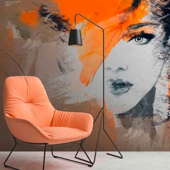 ArtisticFace wallpaper in beige black - non-woven wallpaper Designwalls 2 - 2.55 x 3.5 m 