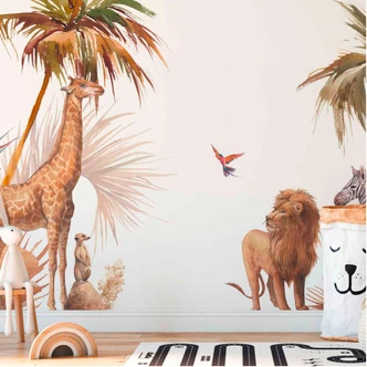 Animal wallpaper SavannahAnimal in white brown - non-woven wallpaper Designwalls 2 - 2.55 x 3.5 m 