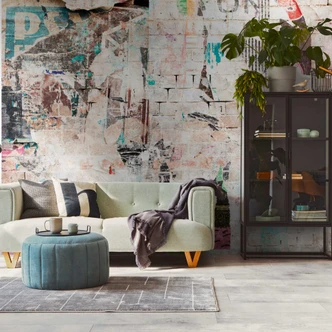 Urban collage graffiti look - vliesbehang met muur en graffiti motief - behang behang Urban collage graffiti look - vliesbehang met muur en graffiti motief - behang behang