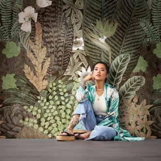 Livingwalls Dschungeltapete Metropolitan Stories THE WALL Vliestapete grün, beige 