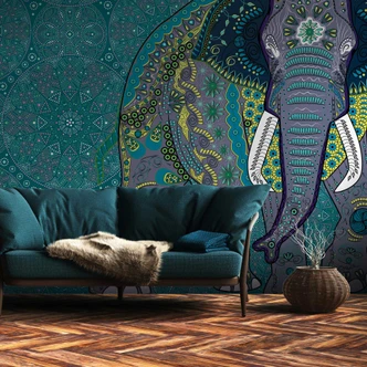 Livingwalls abstrakte Tapete Metropolitan Stories THE WALL Vliestapete mit Elefant blau, grau 