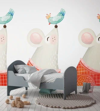 Fotomural para niños colorido blanco - papel pintado tejido-no tejido para niños Livingwalls - mate y liso 