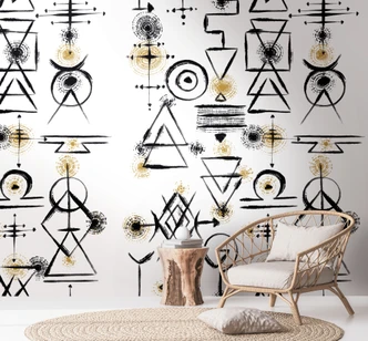 ethno wallpaper white black - non-woven wallpaper art Livingwalls - matt and smooth ethno wallpaper white black - non-woven wallpaper art Livingwalls - matt and smooth