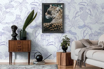 Fototapete Dschungel lila weiß - Vliestapete Botanisch Livingwalls - matt und glatt 