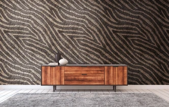 wallpaper zebra pattern brown beige - non-woven wallpaper art Livingwalls - matt and smooth 