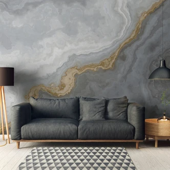 Fototapet grått guld - Icke-vävd tapet 3,75 m x 2,50 m steneffekt modern Fototapet grått guld - Icke-vävd tapet 3,75 m x 2,50 m steneffekt modern