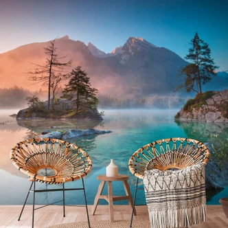 Bergsee-Fototapete Alpen Blau Türkis – Vliestapete 3,75 m x 2,50 m Naturmotiv Bergsee-Fototapete Alpen Blau Türkis – Vliestapete 3,75 m x 2,50 m Naturmotiv