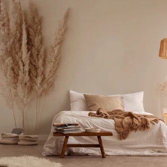 Carta da parati Pampas grass beige nature 3,75 x 2,50 m - Carta da parati in tessuto non tessuto stile boho moderno 