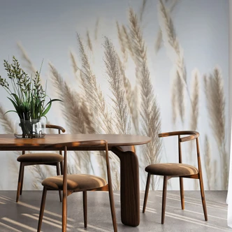 Pampas Grass Sky Beige Blue 3,75 x 2,50 m - Carta da parati in tessuto non tessuto stile "boho" 