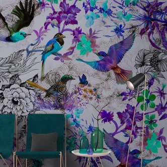 Livingwalls Photo Wallpaper Walls by Patel funky birds 2 