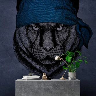 Livingwalls Fototapet Väggar av Patel Panther 1 