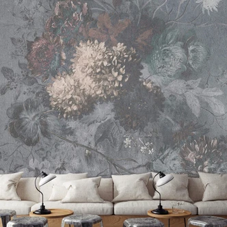 Livingwalls Photo Wallpaper Walls by Patel bouquet gris 1 