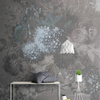 Livingwalls Photo Wallpaper Walls by Patel bouquet gris 2 