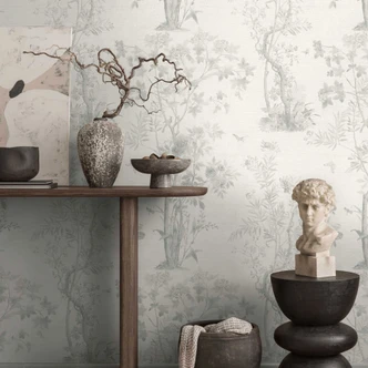 Carta da parati a motivi floreali con farfalle grigio chiaro bianco - Carta da parati in tessuto non tessuto motivo natura Carta da parati a motivi floreali con farfalle grigio chiaro bianco - Carta da parati in tessuto non tessuto motivo natura