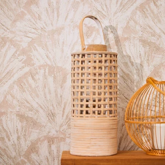 Structuurbehang in waaierlook crème beige - Vliesbehang met reliëfpatroon Structuurbehang in waaierlook crème beige - Vliesbehang met reliëfpatroon