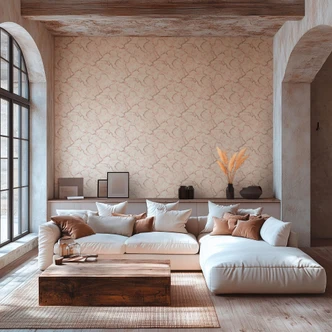 Tapeta z kwiatami wiśni jasnoszary różowy biały - japoński motyw kwiatów - tapeta z włókniny 