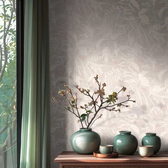 Carta da parati bianca con piante di rose - motivo natura, delicatamente strutturato - carta da parati in tessuto non tessuto moderno Carta da parati bianca con piante di rose - motivo natura, delicatamente strutturato - carta da parati in tessuto non tessuto moderno