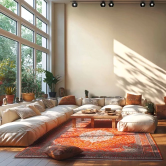 Geometryczna tapeta o fakturze lnu biały krem - nowoczesna tapeta z włókniny  