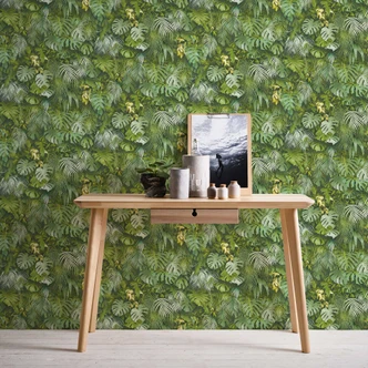 Selvklæbende tapet & møbelvinyl - jungle - palmer - grøn - rulle 840x53 cm  