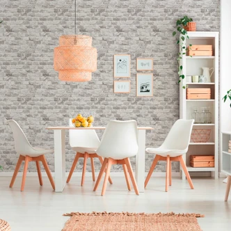 behang steen optiek grijs wit - Vliesbehang stenen muur - baksteen behang industrieel 