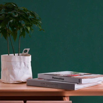 Enkel tapet i grönt med textil look - tapet mörkgrön - non-woven tapet 