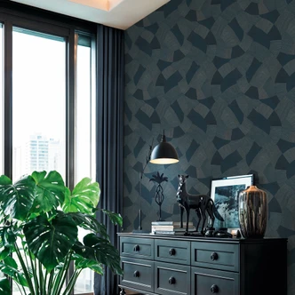 Icke-vävd tapet geometriska former blå beige tapet tapet geometrisk 