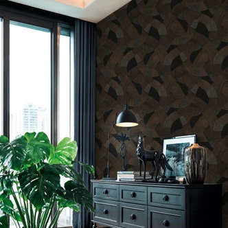 Icke-vävd tapet geometriska former svartbrun tapet tapet geometrisk 