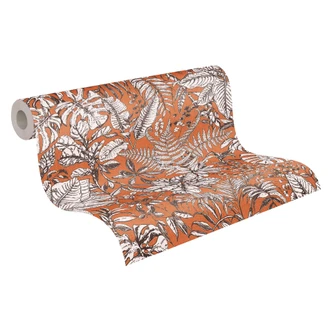 Daniel Hechter Vliestapete Dschungeltapete orange, weiß, braun 