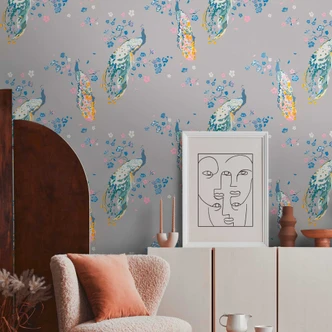 floral wallpaper grey blue - conservation wallpaper floral birds - design wallpaper peacock floral wallpaper grey blue - conservation wallpaper floral birds - design wallpaper peacock